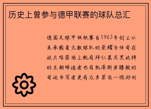 历史上曾参与德甲联赛的球队总汇